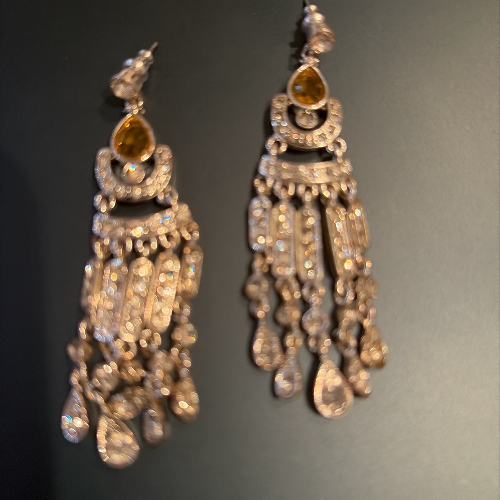 Elegant Silver Chandelier Earrings